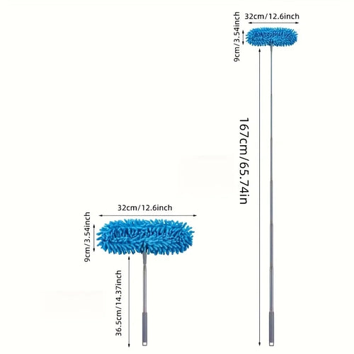 1pc extendable ceiling fan furniture electronic device cleaning brush - long handle snowflake ultra-fine fiber dusting rod