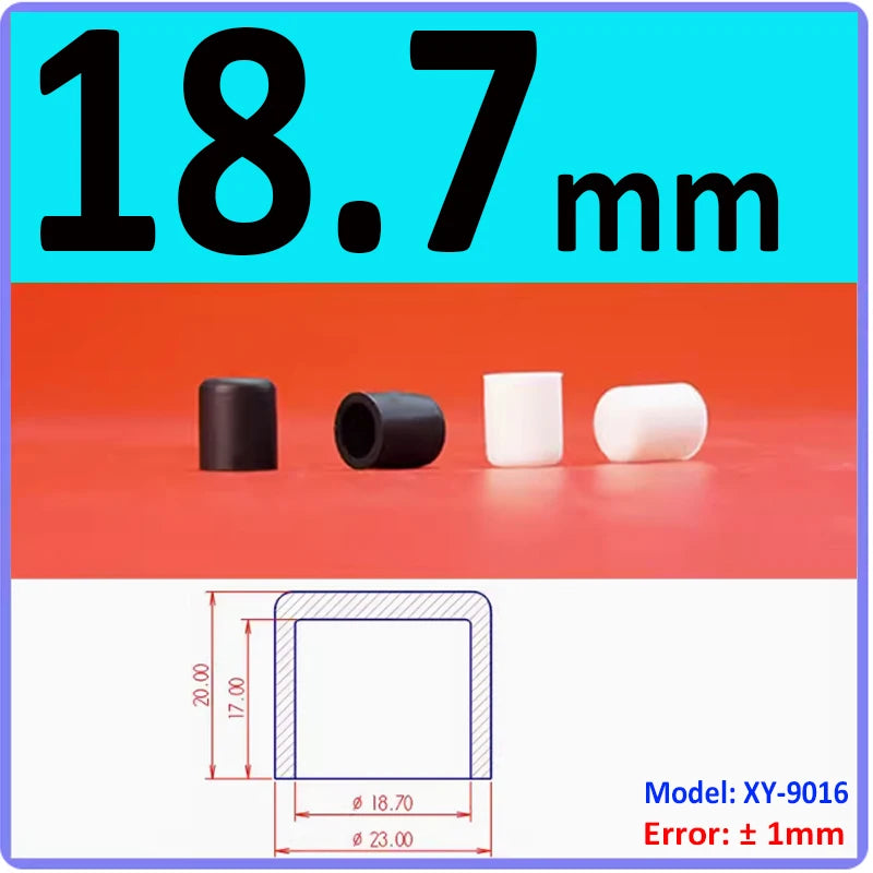  White Silicone rubber cover round steel pipe sleeve end protective cap anti-collision and high temperature resistant 3~68.5mm