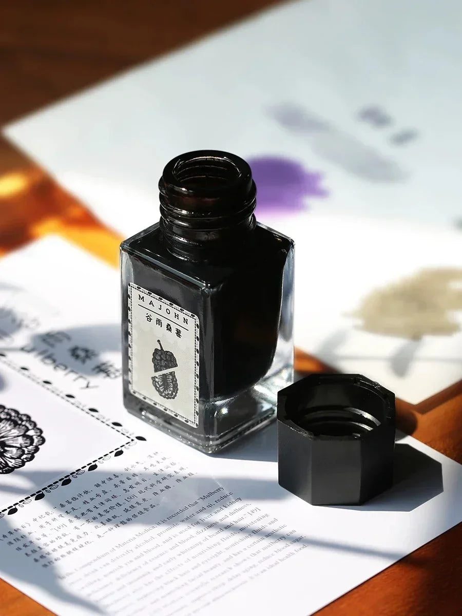 MAJOHN 20ml Shanghai Themed Glitter Ink for Fountain Pen Dip Pen Sketching Art Golden Particles Stationery School Supplies