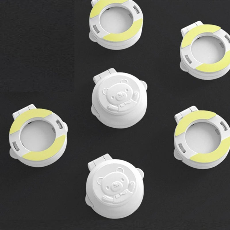 Lovely Bear Child Safety Locks Washing Machine Button Covers Baby Proofing Safety Locks for Latch for Toilet Trash Cans