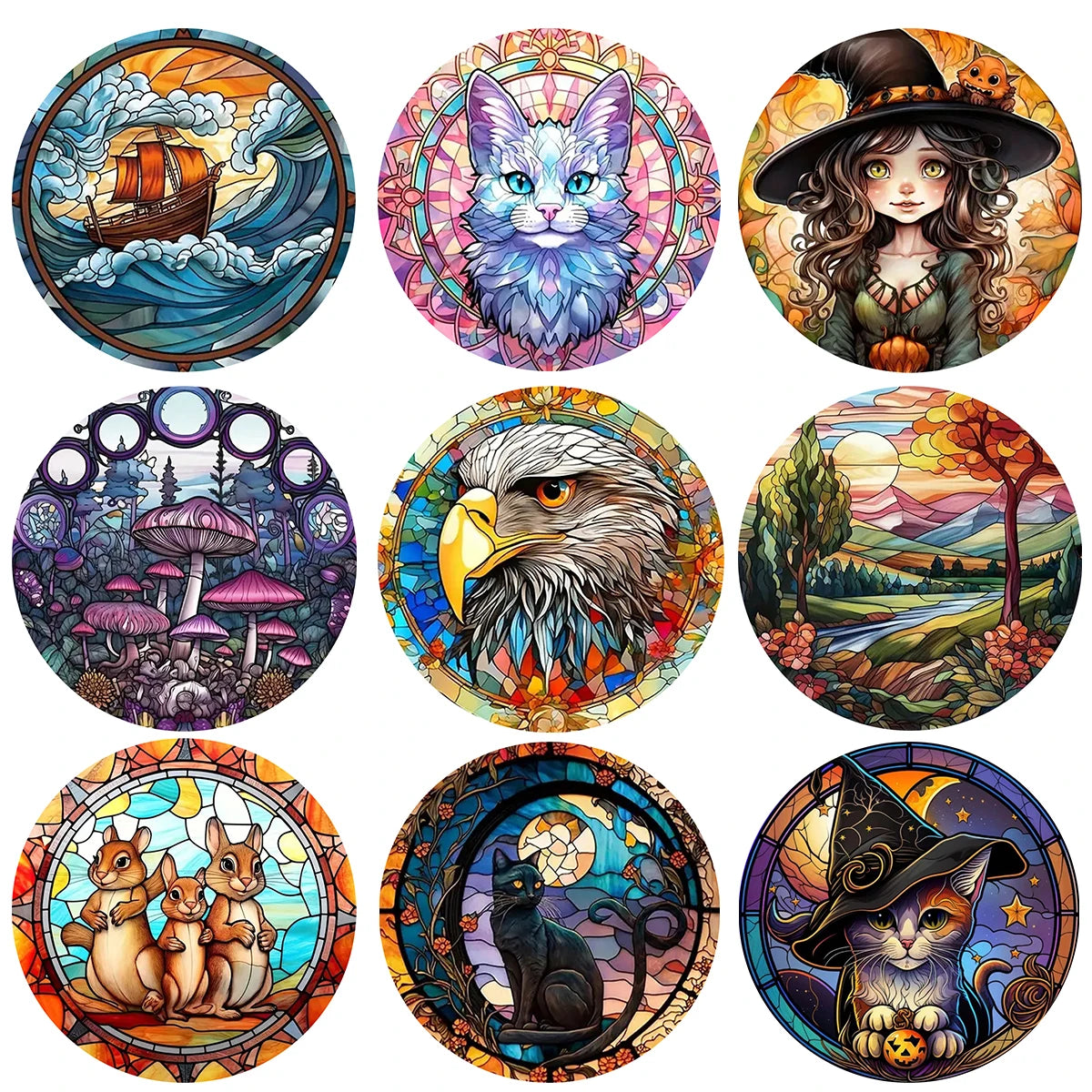 Wooden Puzzle Mandala Animal Jigsaw Puzzles For Kids Surprise Toys Creative Games Round Shaped Wood Puzzle With Educational game