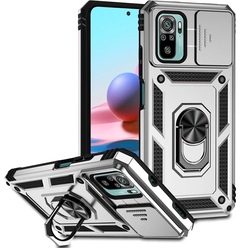 For Xiaomi Redmi Note 10 10s 4G Case Magnetic Holder Ring Armor Funda For Redmi Note 10 Pro Max Note10 10C Lens Protector Cover