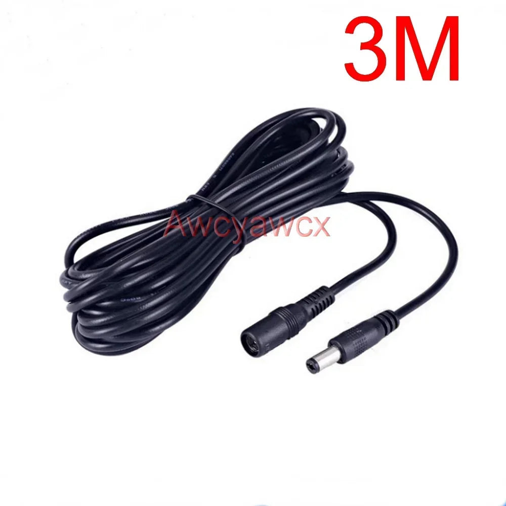 5M 12V DC Power Supply Cable Extension Cord Female to Male Plug 5.5mm 2.1mm Adapter 24V 9V 6V 5V CCTV LED Light solar energy fan
