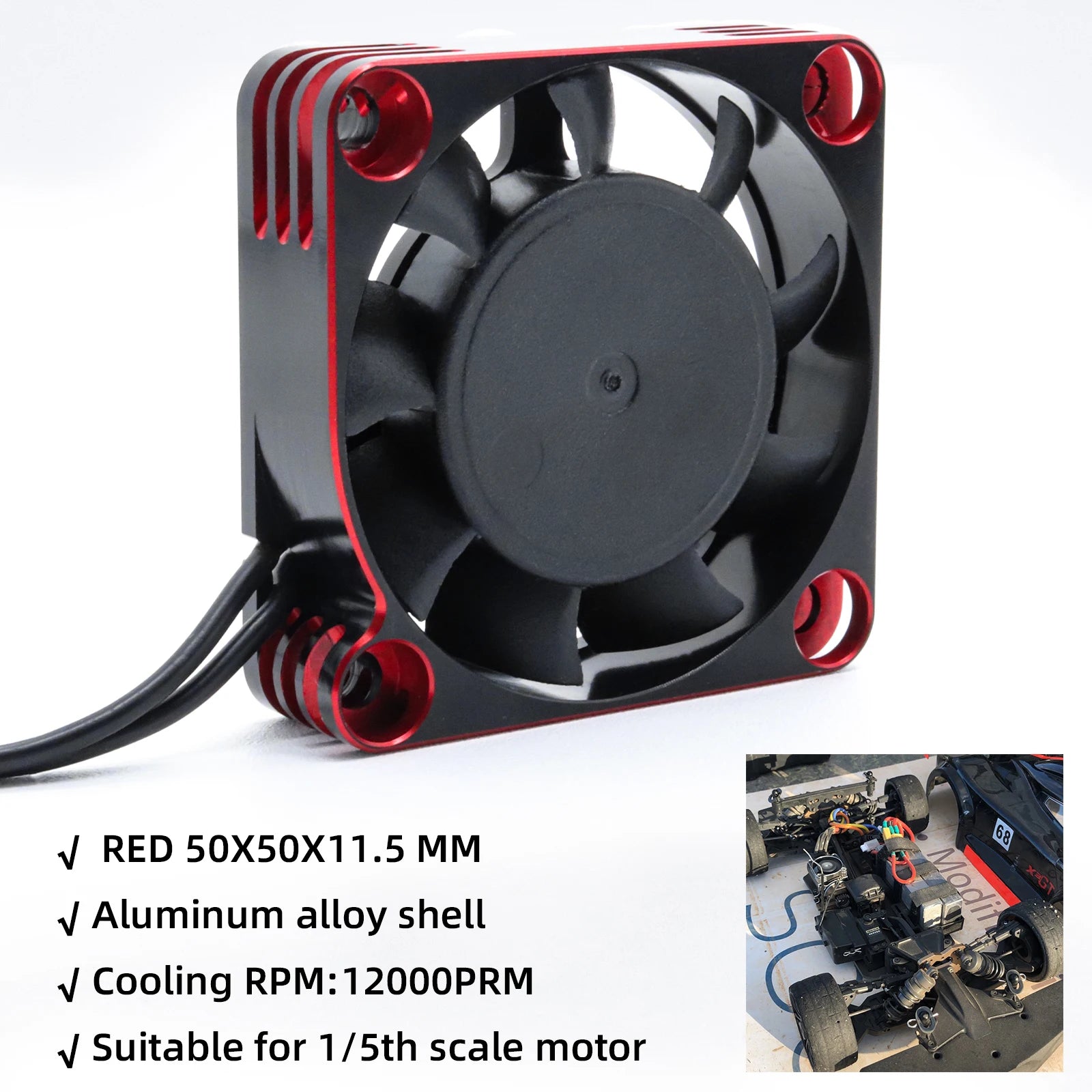 RC 25/30/35/40/50mm Fan 28000 RPM Heat Dissipation Cooling Fan for RC Crawler 1/10 1/8 1/5 Motor Brushless/Brushed ESC RC Car