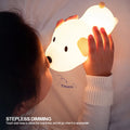 USB Rechargeable Bedside Mood Light Puppy Lamp Silicone Dog LED Night Lights Touch Sensor Colors  for Children Baby Toy Gift