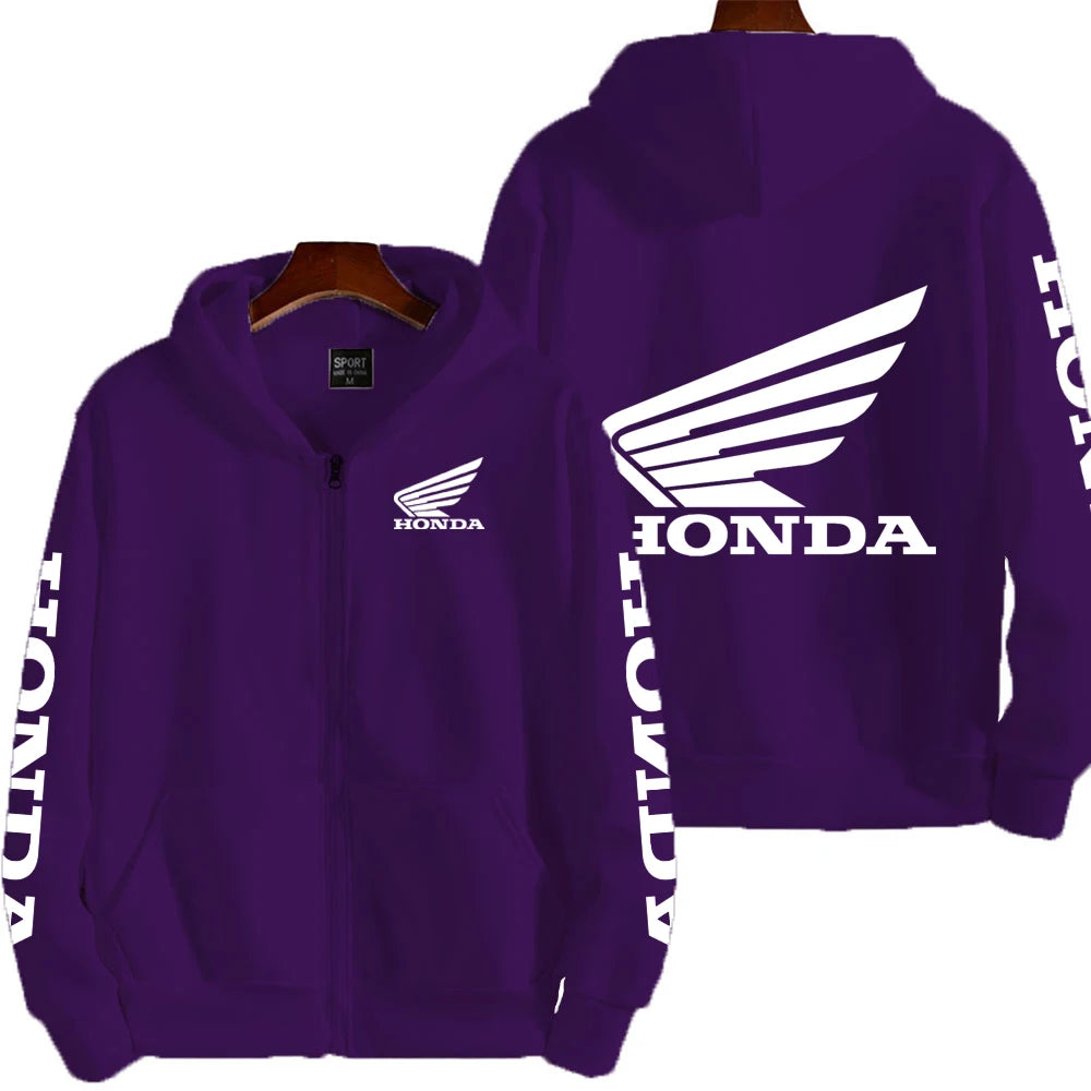 Honda Motorcycle Racing Team Competition Men's Outdoor Sports Zipper Hoodie Fashion 2025 New Sport Women's Jacket Coat