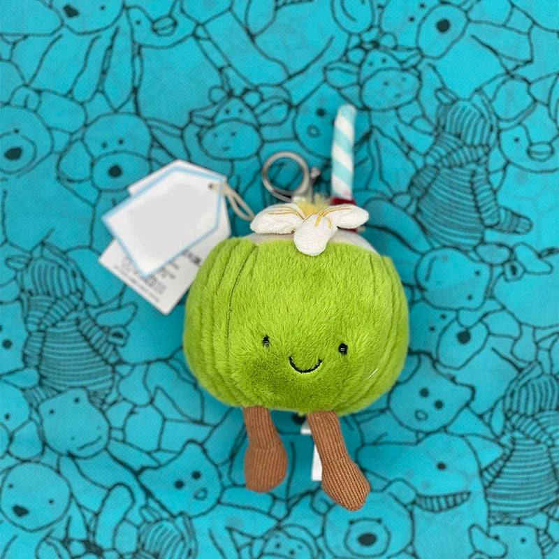 Muffin Plush Toy, Mini Cherry Charm, Jellyfish Plush Toy, Watermelon, Sunflower, JC Sour Pickle Bag Charm