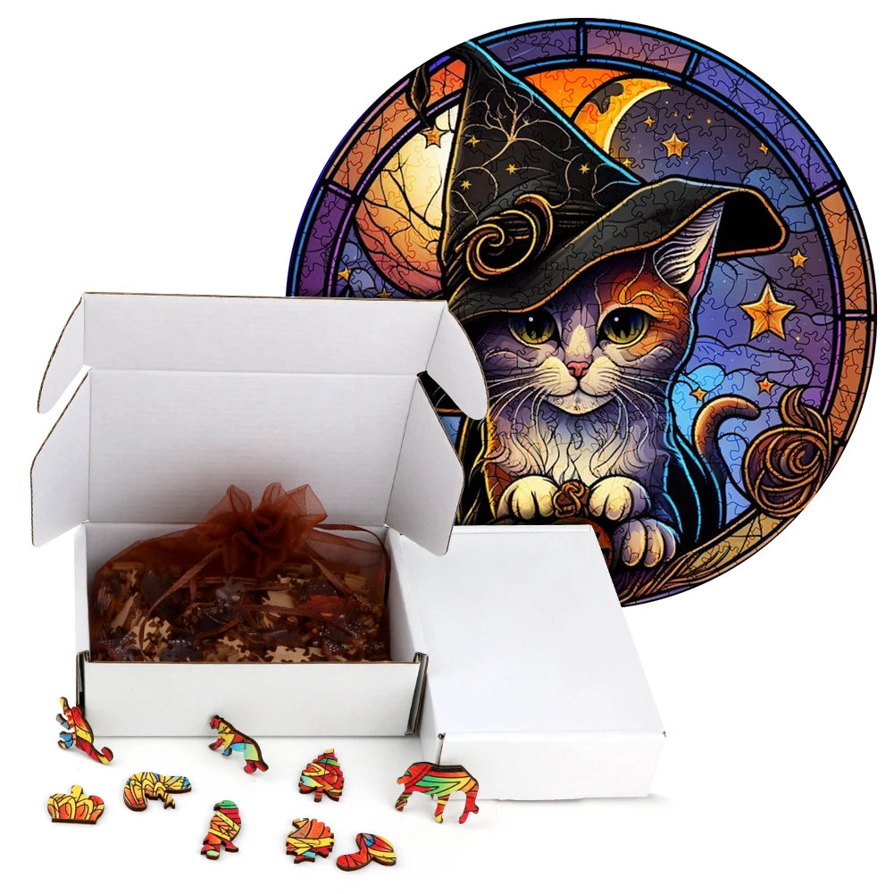 Wooden Puzzle Mandala Animal Jigsaw Puzzles For Kids Surprise Toys Creative Games Round Shaped Wood Puzzle With Educational game