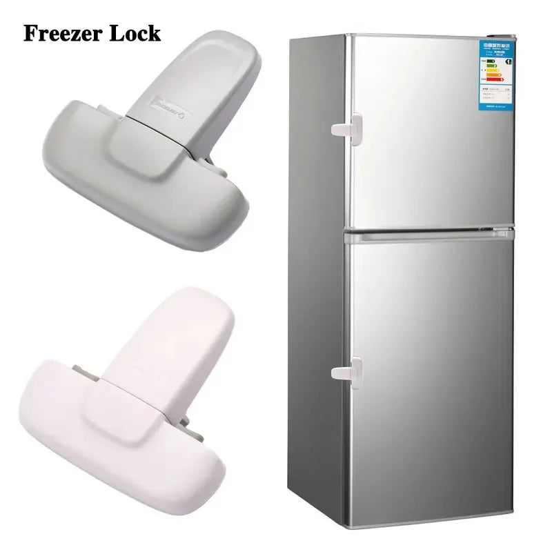 Child Safety Lock Multi-Function Refrigerator Door Lock Anti-Pinching Protection Clip Child Safety Product Gray 1 piece