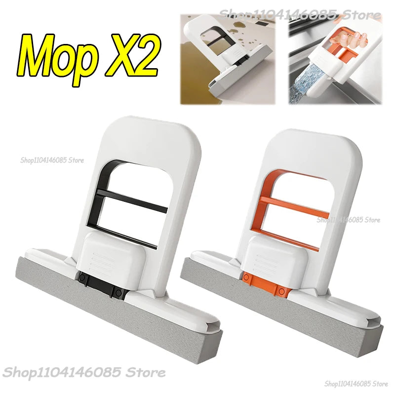 Mini Sponge Mop Hand-free Wash Mops Mini Portable Super Absorbent Mop for Desktop Floor Bathroom Kitchen Glass Car Cleaning