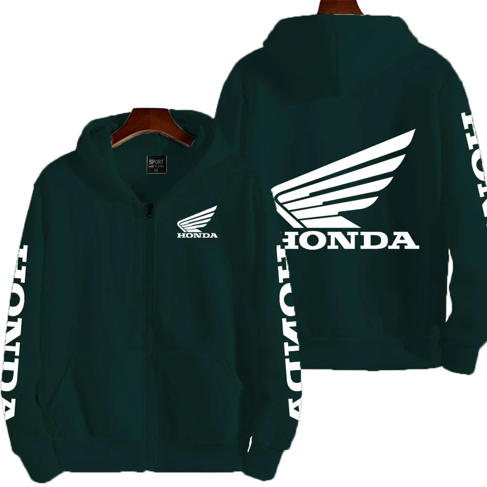 Honda Motorcycle Racing Team Competition Men's Outdoor Sports Zipper Hoodie Fashion 2025 New Sport Women's Jacket Coat