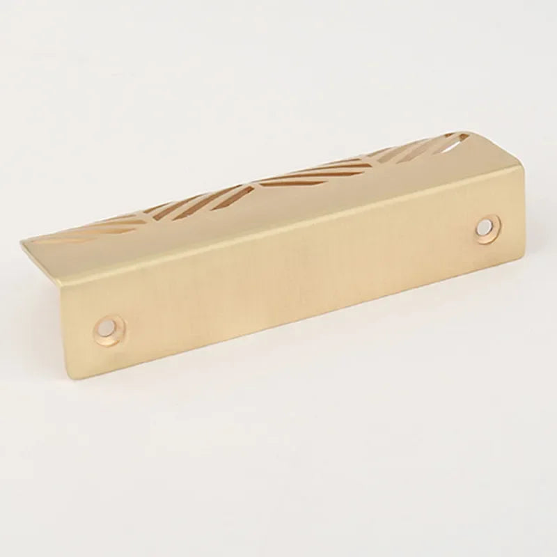 New Leaf-shaped Modern Furniture Drawer Brass Handles Furniture Wardrobe Drawer Knob Brass Door Handles Wholesale