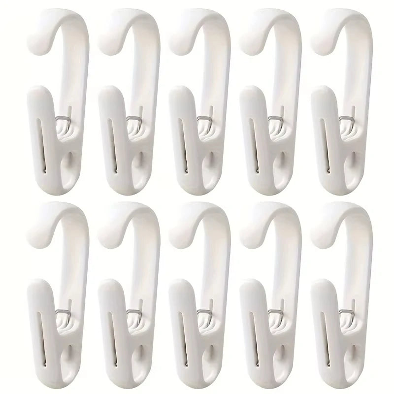 10pcs Multi-Purpose Hanging Clips Hooks Portable Plastic Clamps for Home Kitchen Bathroom Towel Curtain Storage Supplies