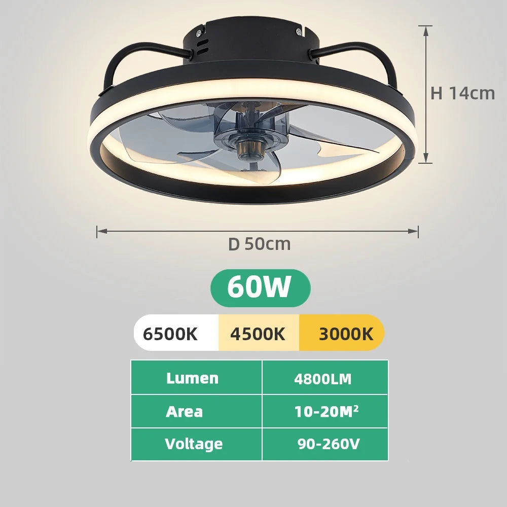 Modern Ceiling Fan (With Lighting) Silent LED Dimmable Ceiling Fan (With Remote Control) for Bedroom Study Dining Room,