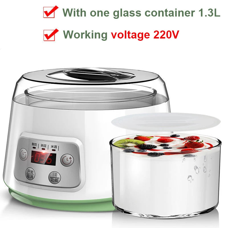 DMWD Mini Electric Yogurt Maker Automatic Leben Enzyme Fermenter Yoghurt Glass Container Cups Natto Rice Wine Fermenting Machine