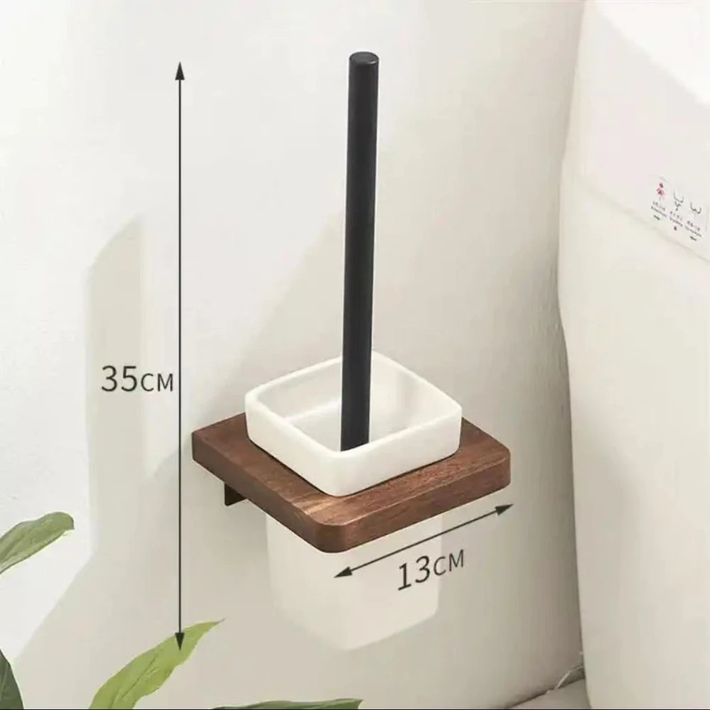 Walnut Wood Black Bathroom Hardware Set Bathroom towel rack Towel Rack Toilet Paper Holder Towel Bar Shelf  Bathroom Accessories