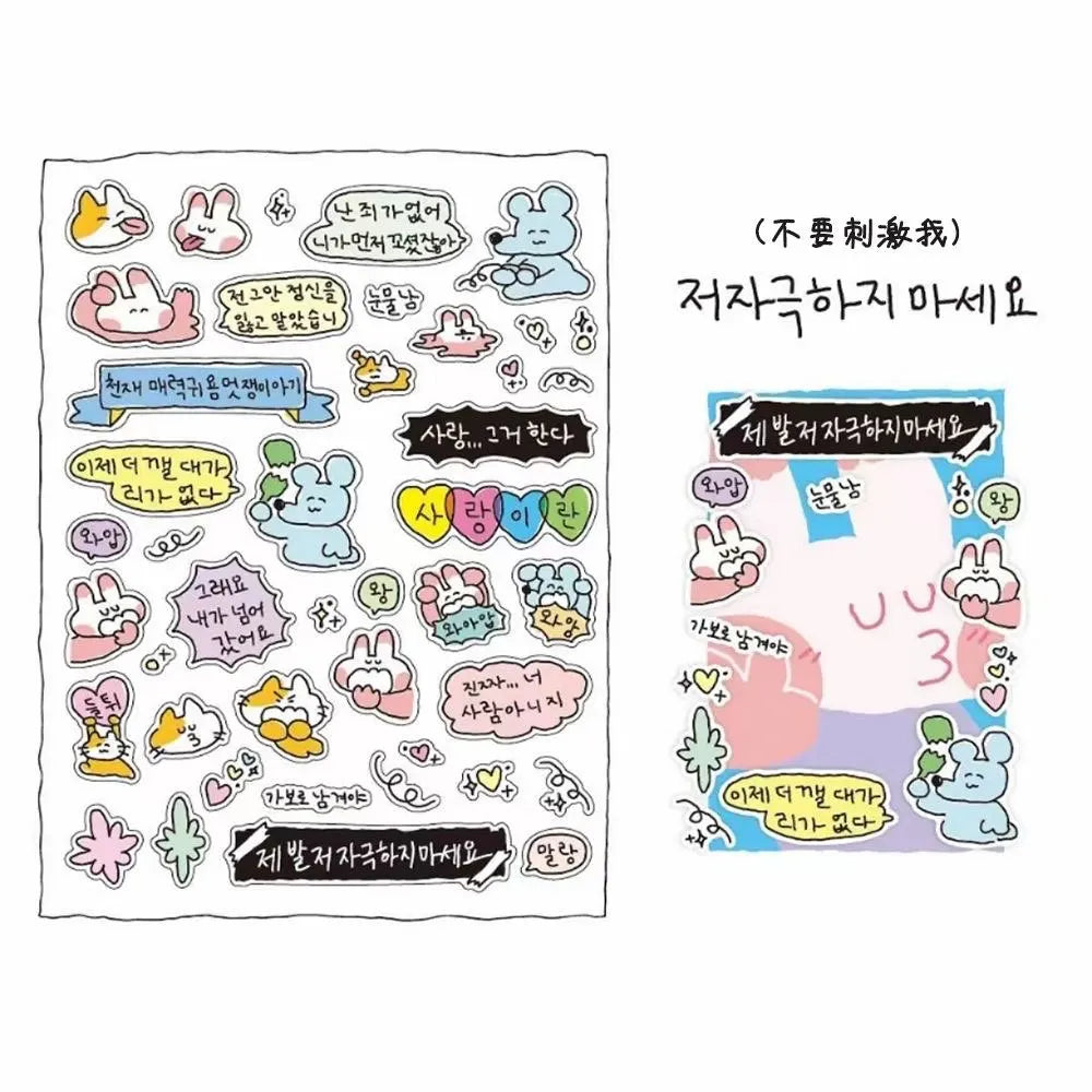 1/6 Pcs Graffiti Little Mouse 6 Educated Social Perso Korean Instagram Cartoon Handbag Stickers Guben Material