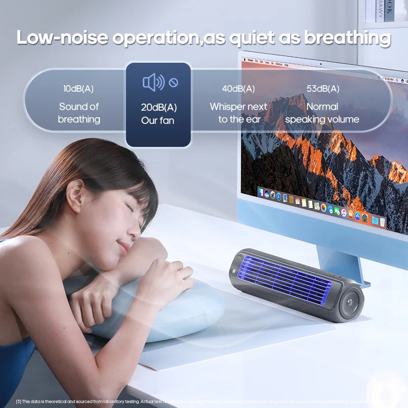 New Wall Mounted Air Conditioning Fan 2000mAh 3 Speeds Adjustable Vertical Non-drilling Circulating Fan Home Quiet Tower Fan