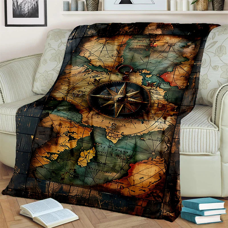 29 Style New Retro Marine Nautical Chart Compass Blanket,Soft Throw Blanket for Home Bedroom Bed Sofa Travel Office Cover Kids