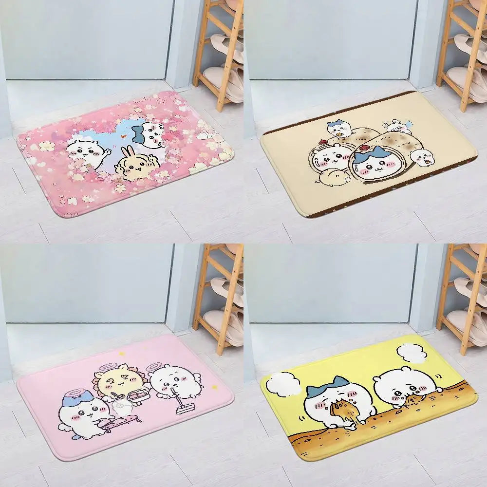 Cartoon-c-chiikawaS Kawaii Floor Mats Home Laundry Rug Carpet For Living Room Decor Lounge Area Anti-slip Mat Entrance Doormat