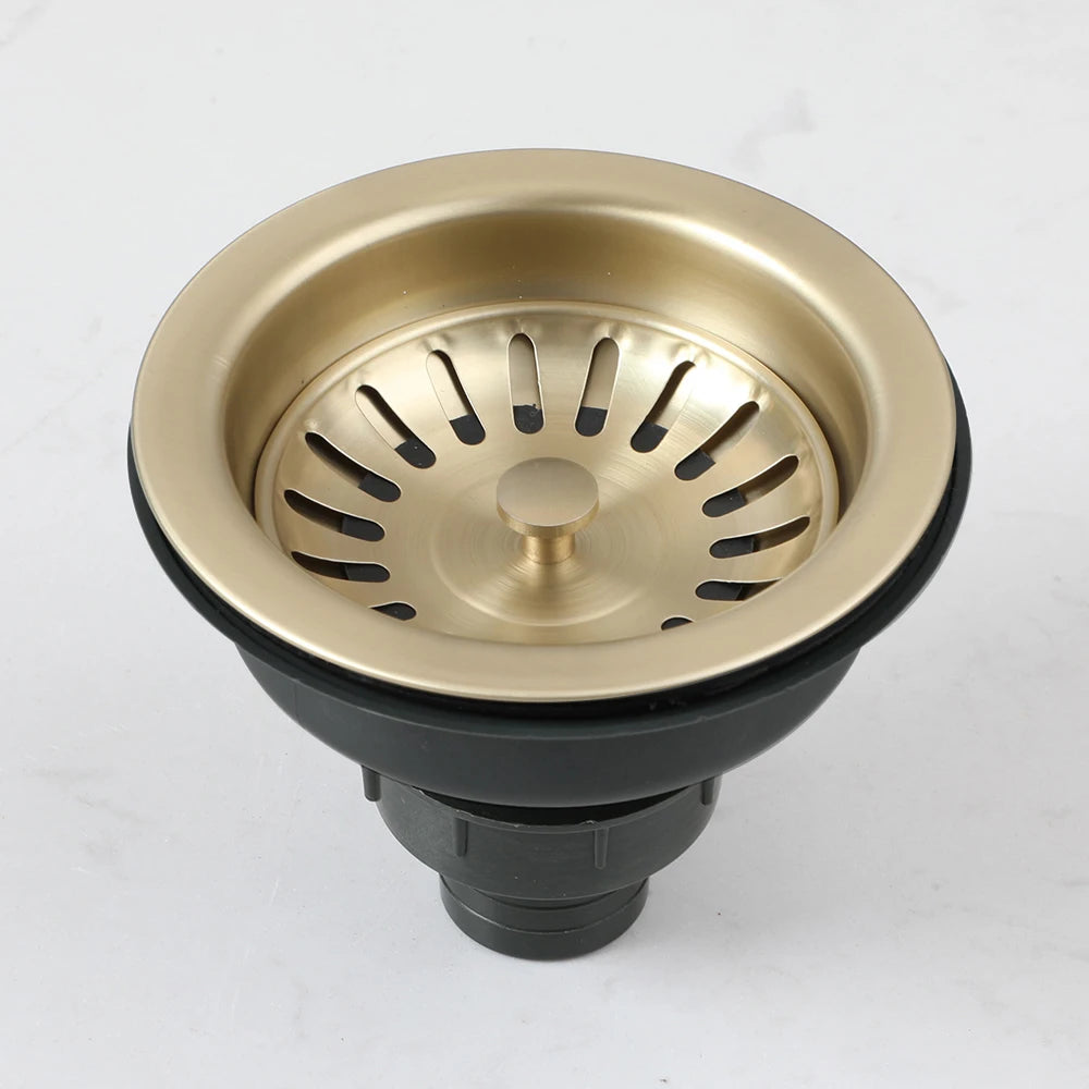 Torayvino High-Quality Kitchen Sink Stainless Steel Dish Drainer Strainer Stopper Combo Kit Drainage Waste Set SUS304 Filter
