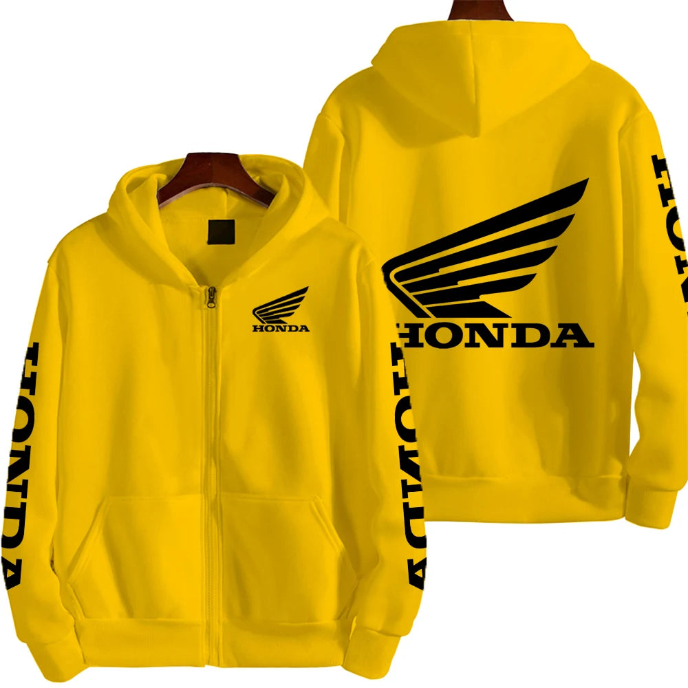 Honda Motorcycle Racing Team Competition Men's Outdoor Sports Zipper Hoodie Fashion 2025 New Sport Women's Jacket Coat