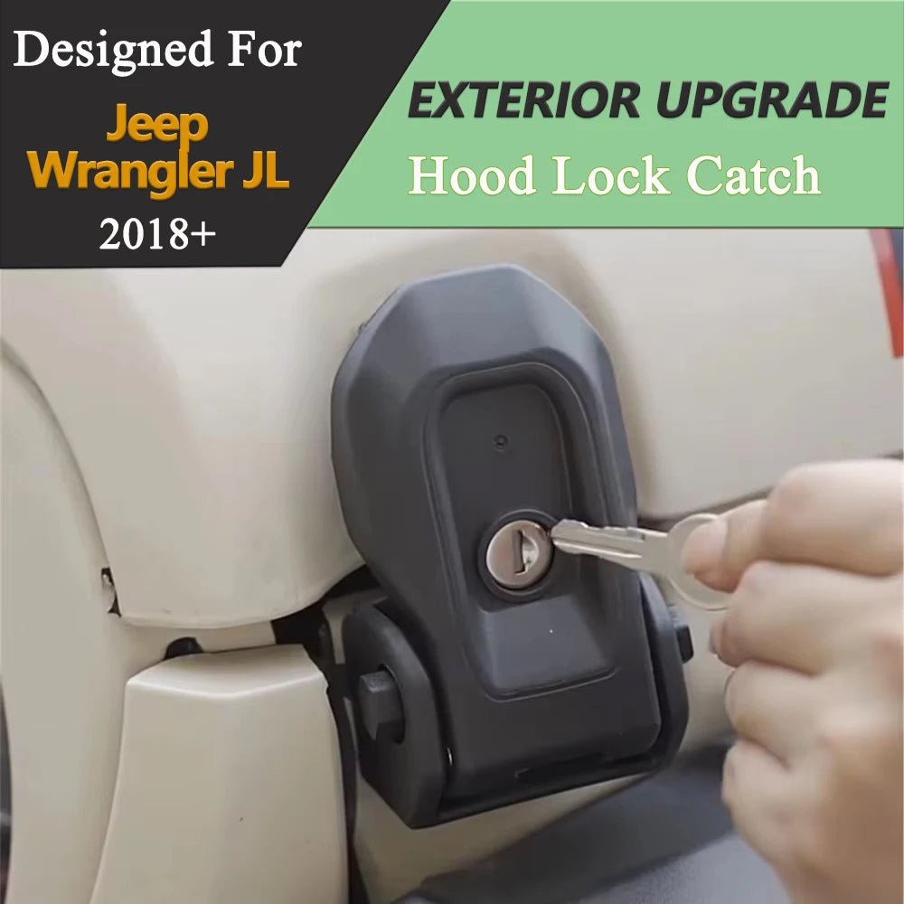 Hood Latches Anti-theft Lock Catch for Jeep Wrangler JL JLU 4XE Rubicon Sahara Sport Gladiator JT 2018-2025 Car Accessories