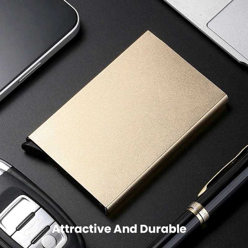 ID Credit Bank Card Holder Wallet Anti Rfid Smart Anti Rfid Blocking Protected Magic Pop Up Slim Small Money Wallets Case