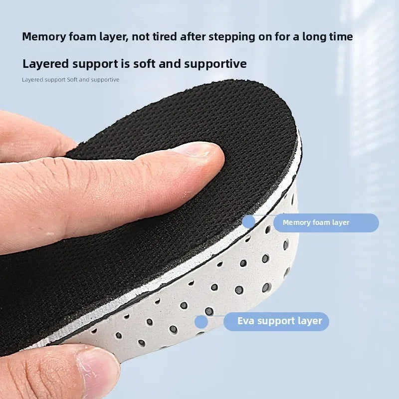 Half Shoe Insoles Heel Insert Sport Cushion Height Increase EVA Memory Foam Heel Lifting 2/3/4/5CM Taller Invisible Heighten Pad