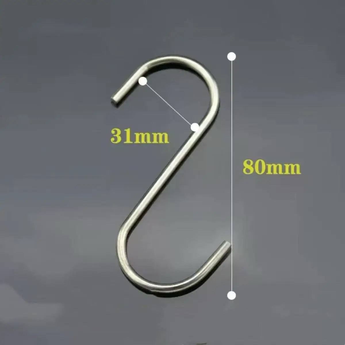 10 pcs Stainless steel S shaped hook Large hook S hook, multi purpose S shaped hook metal S-hook hook for kitchen and bathroom