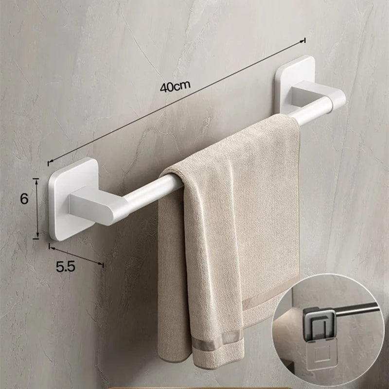 Without Drilling Bathroom Towel Holder Slipper Rack Holder Wall Mounted Towel Shelf Towel Bar Kitchen Bathroom Accessories