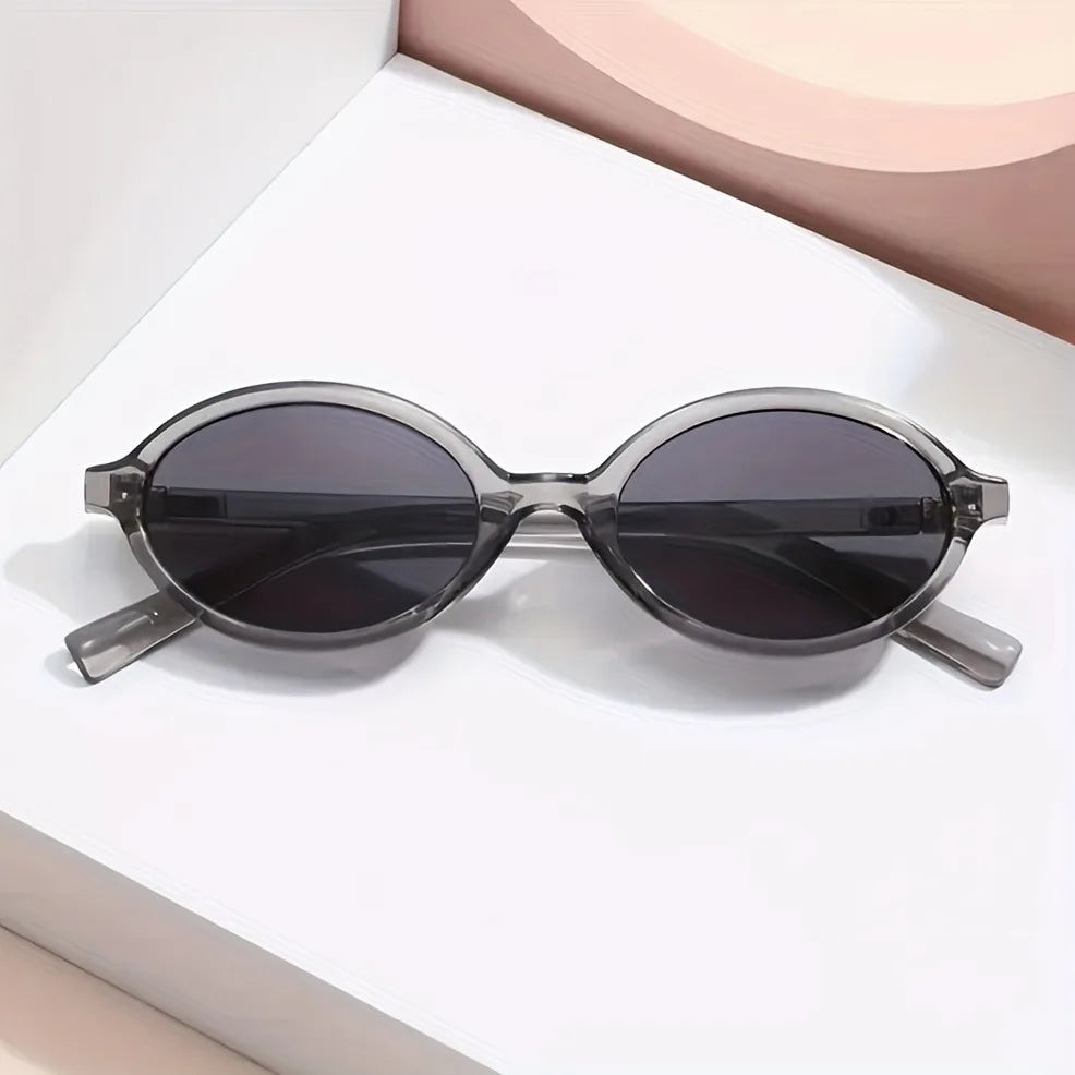 Y2K Style Oval Women'S Glasses Small Frame Fashionable Vintage with Decorate Function for Women Men