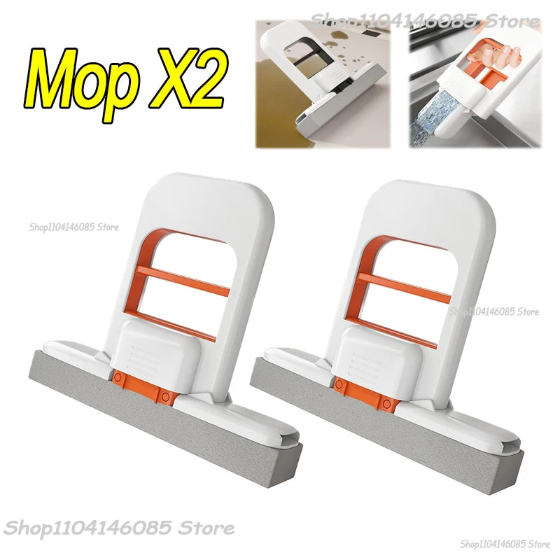 Mini Sponge Mop Hand-free Wash Mops Mini Portable Super Absorbent Mop for Desktop Floor Bathroom Kitchen Glass Car Cleaning