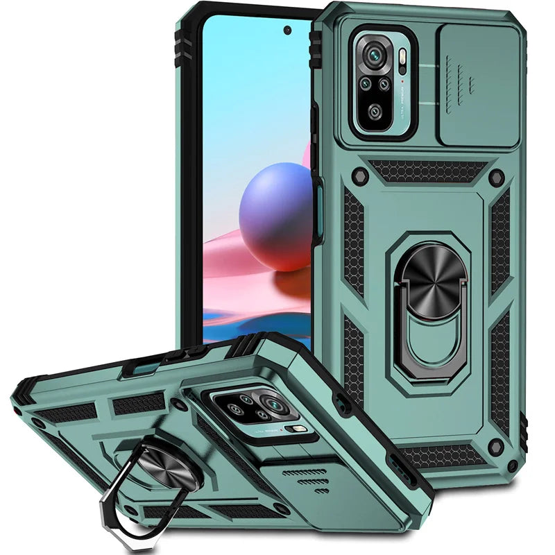 For Xiaomi Redmi Note 10 10s 4G Case Magnetic Holder Ring Armor Funda For Redmi Note 10 Pro Max Note10 10C Lens Protector Cover