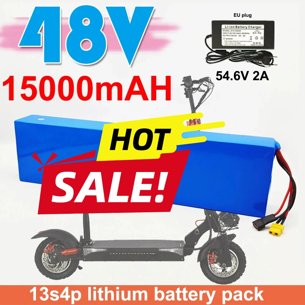 48V lithium-ion battery 48V 15Ah 1000W 13S4P lithium-ion battery pack for 54.6V for Citycoco BMS electric scooters