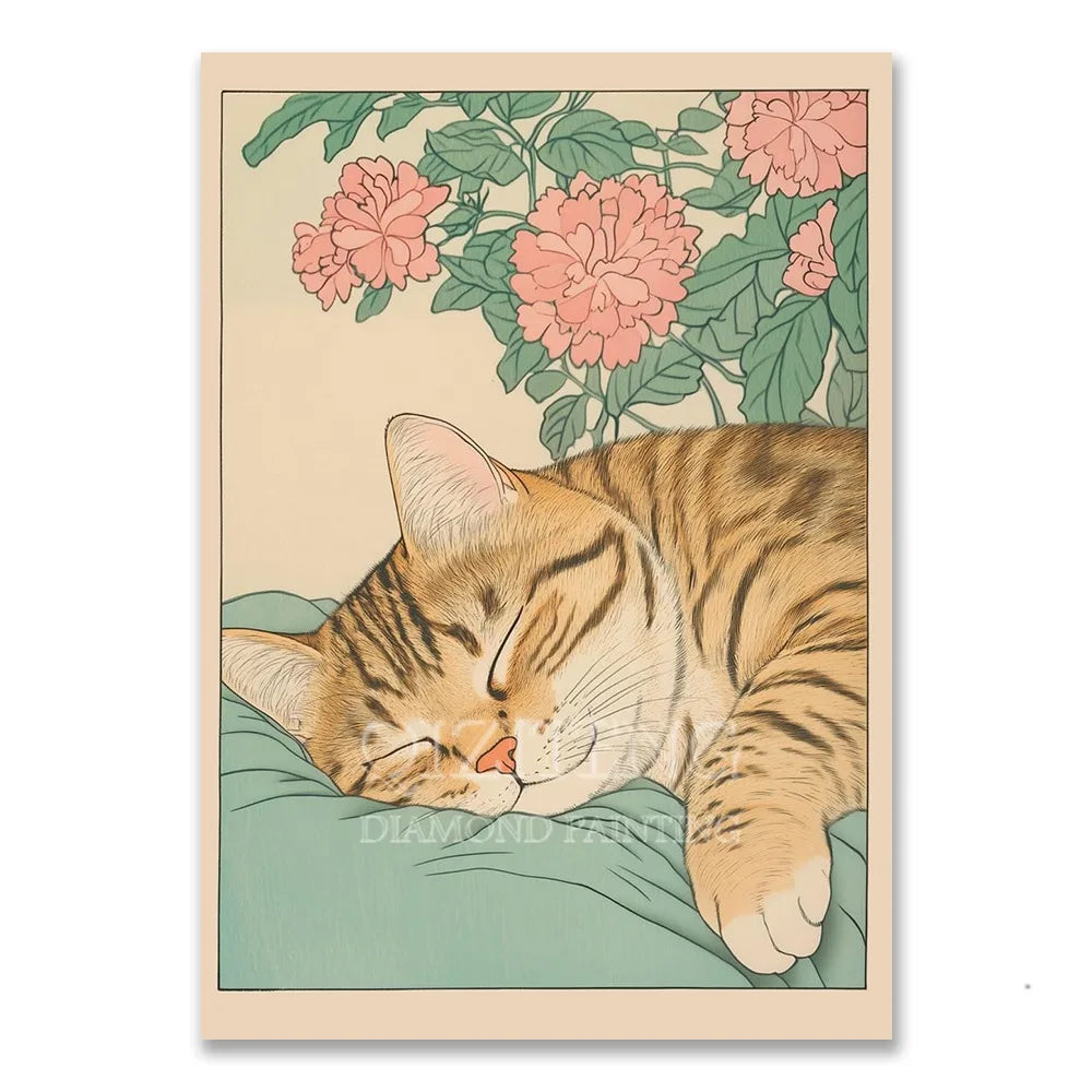 Cat in Bathtub Diamond Painting Retro Animal Picture Full Diamond Mosaic Embroidery Cross Stitch Kits Home Decor New Arrivals