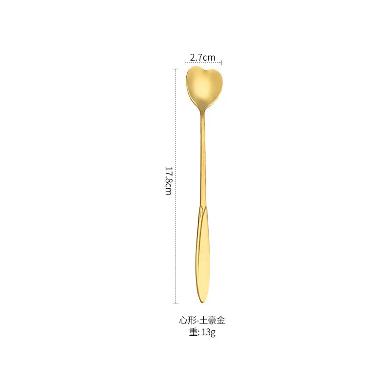 1pcs Stainless Steel Cherry Rose Flower Gold Scoop Coffee Spoon Gifts Kitchen Dessert Tea Accessories Tableware Decoration