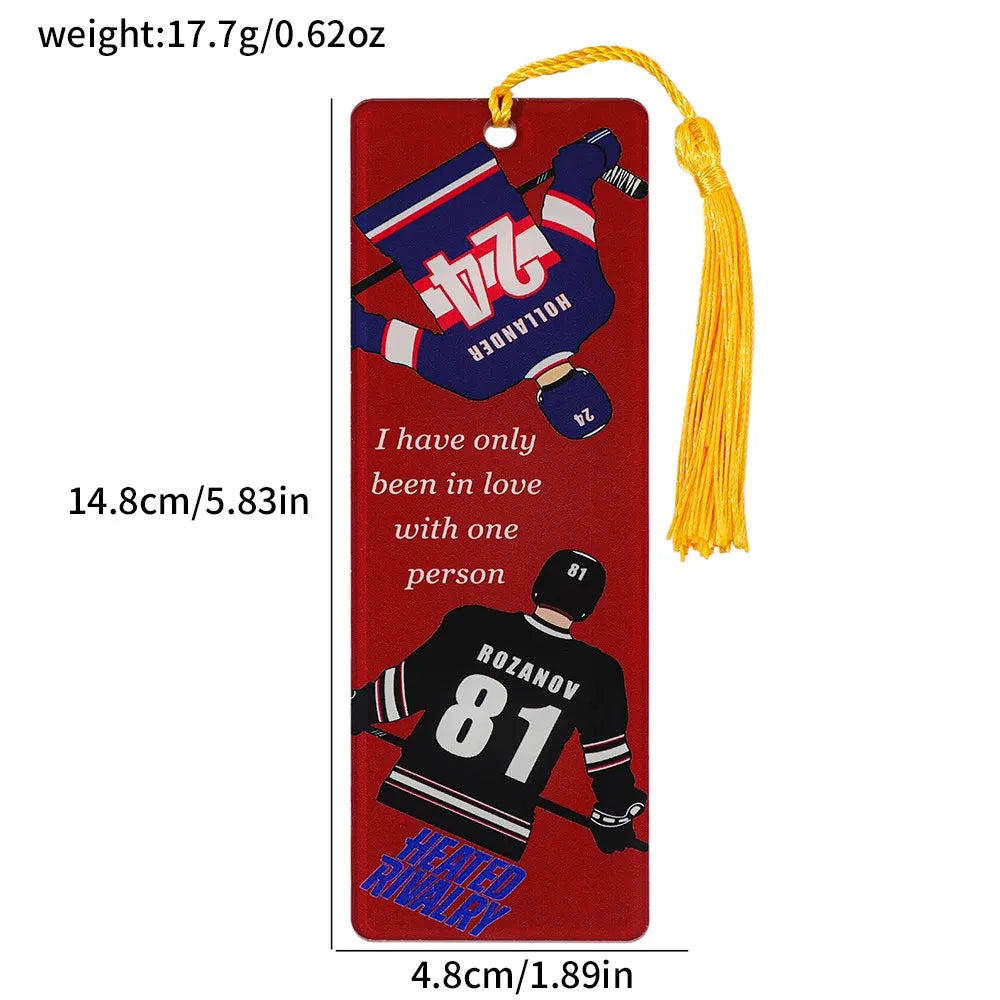 Heated Rivalry "themed fan acrylic bookmarks 1pc/4pcs - ice hockey CP elements+novel copy reading tags, sports BL readers