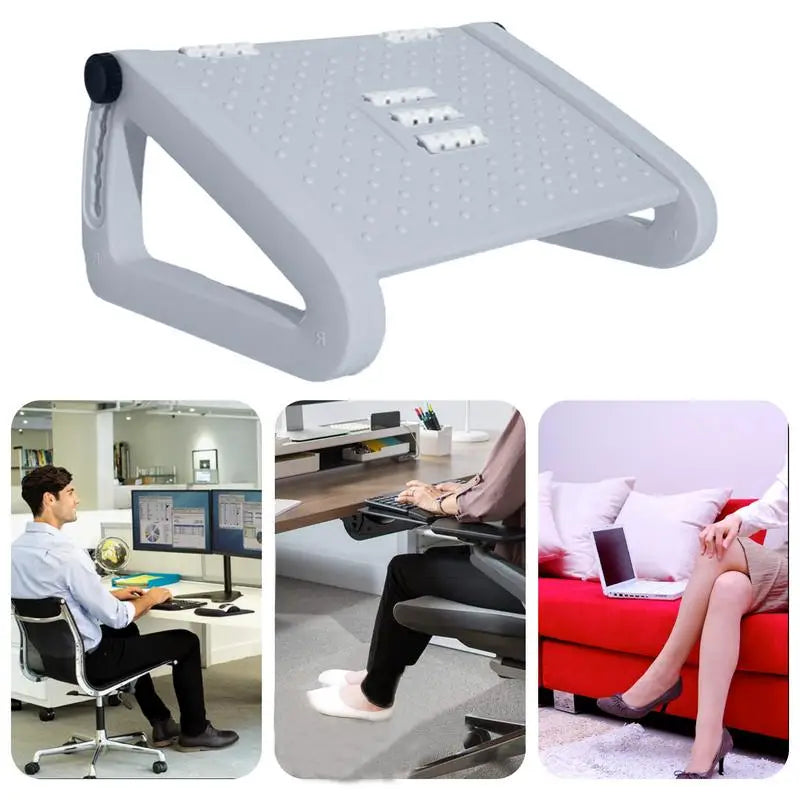 Foot Rest Foot Stool with Roller Massage and 6 Height Settings Comfortable Foot Stool Home Footrest for Under Desk Support
