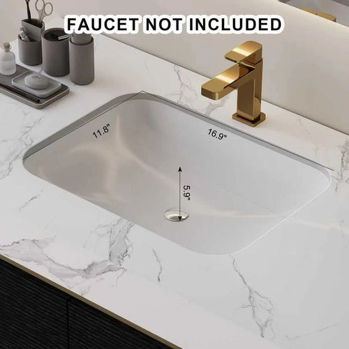 36" Modern Bathroom Vanity with Ceramic Sink – Sintered Stone Top, 4 Soft-Close Drawers, Sturdy Solid Wood Cabinet,, Customized