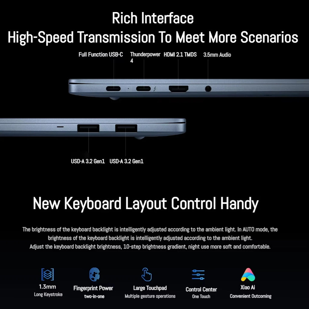 Xiaomi Laptop Redmi Book Pro 14 2025 Ultra 7 255H/Ultra 5 225H Intel Arc Graphics 32GB LPDDR5X 1T SSD 14-inch 120Hz 2.8K Screen