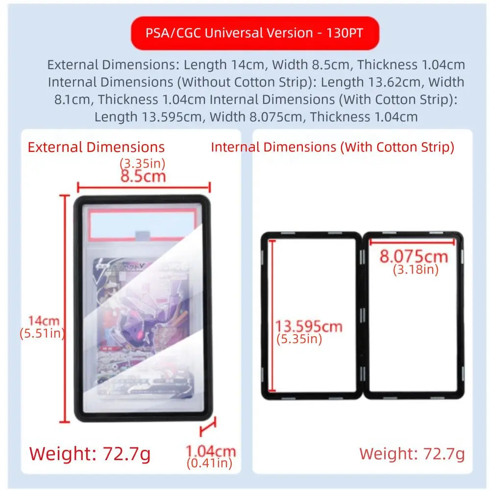 Aluminum Alloy Trading Card Magnetic Holder Scratch Resistant Display Box PSA/CGC Card Case Magnetic Closure Metal Frame