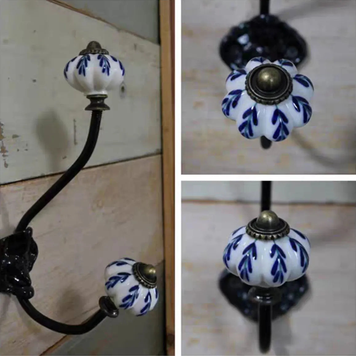 Ceramic Pumpkin Wall Mounted Coat Hooks Various Colors Home Decorative Hooks for Hanging Clothes Bags Towel Hangers Curtain Rack