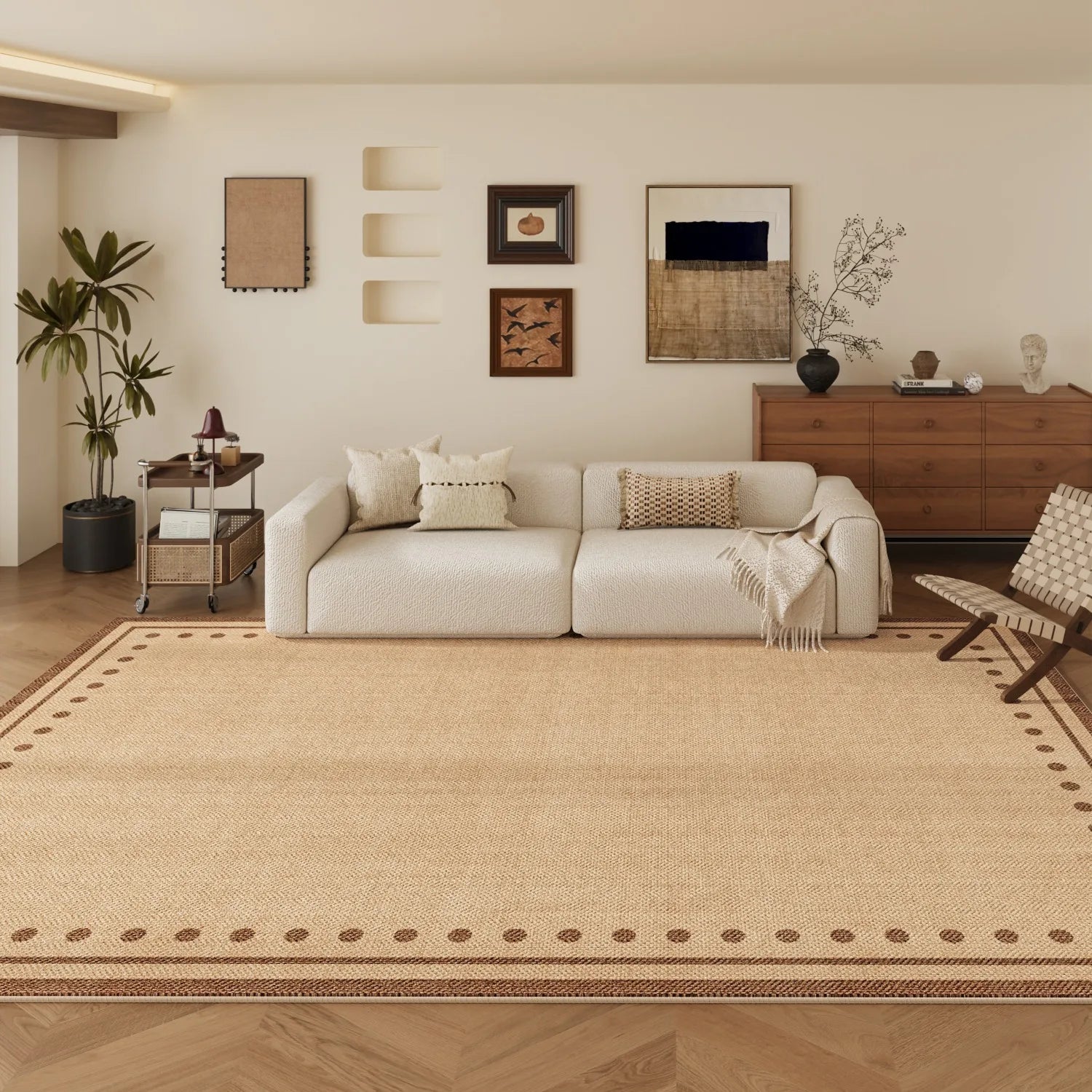 Modern Light Luxury Living Room Carpet Brown Print Bedroom Bedside Rug Soft Sofa Coffee Table Floor Mat Home Decor 러그 Alfombra