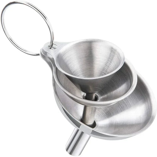 3/5 Pcs Stainless Steel Kitchen Funnels Set Food Grade Metal Funnels for Filling Bottles Small Funnels for Essential Oil Spices