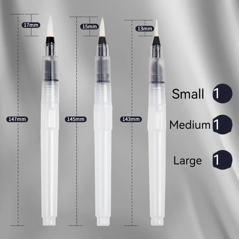 3Pcs/6Pcs Watercolor Brush Set Portable Paint Brush Water Color Pen Painting Drawing Tools Fountain Pens Art Supplies for Artist