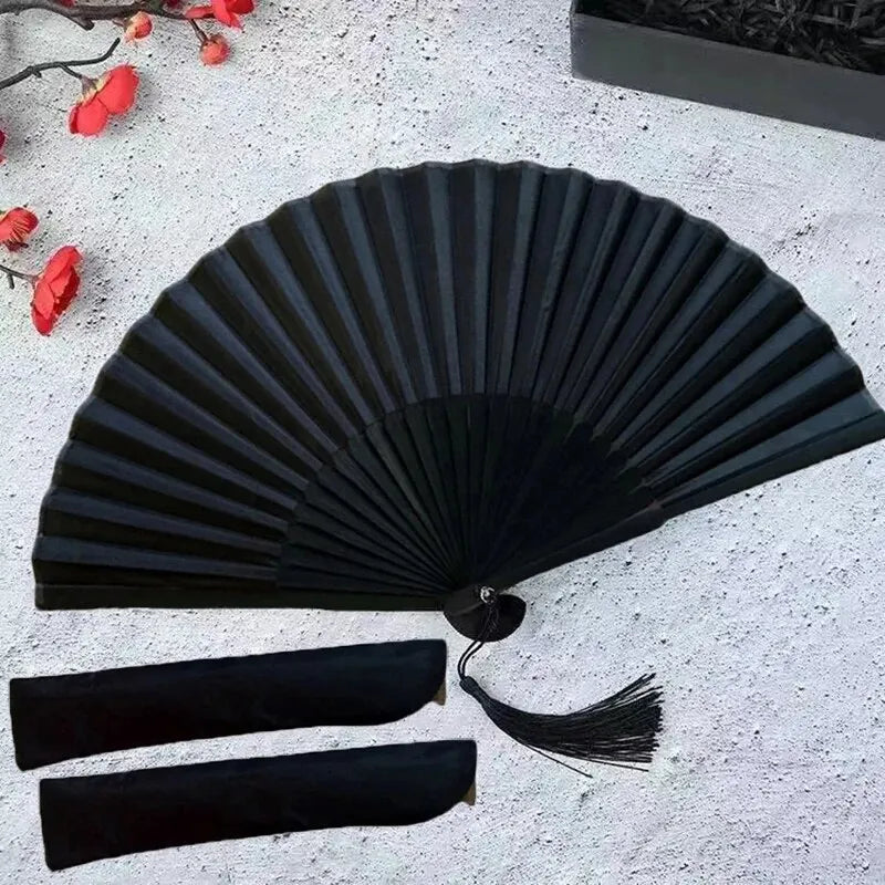 Black Hand Fan Vintage Folding Fans Wedding Party Favor Supplies Dance Home Party Folding Decorative Fans