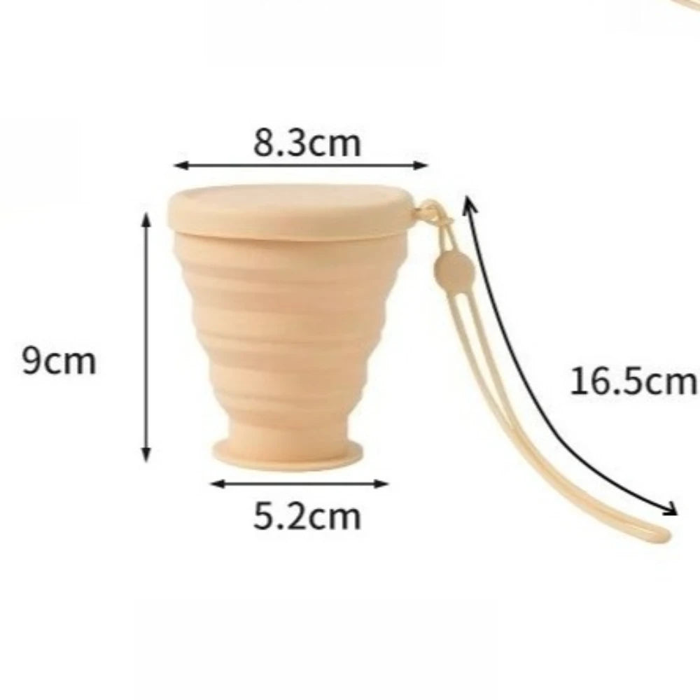 Collapsible Travel Cup Portable Folding Water Bottle for Camping, Hiking & Outdoor Activities, Space-Saving Silicone Drinkware