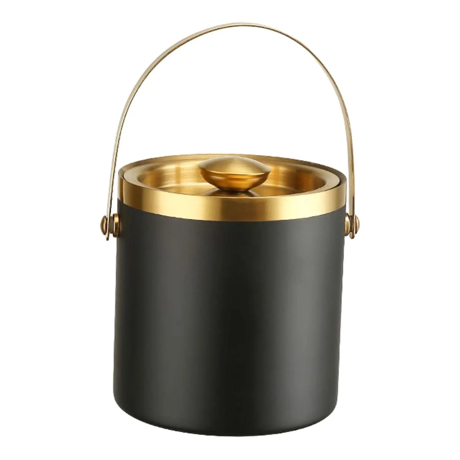1L Double-Wall Stainless Steel Insulated Ice Bucket with Lid Keeps Ice Cold and Dry Home Bar Chilling Beer Champagne Wine Bottle