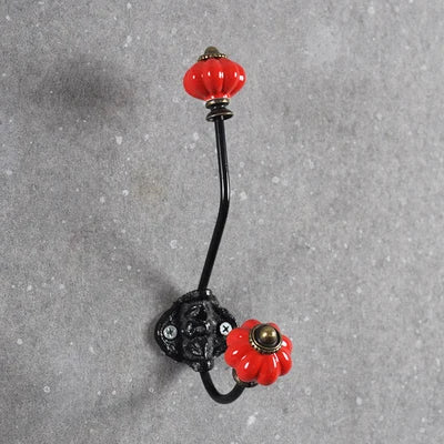Ceramic Pumpkin Wall Mounted Coat Hooks Various Colors Home Decorative Hooks for Hanging Clothes Bags Towel Hangers Curtain Rack